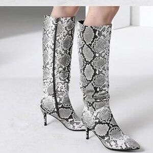 High Snake PU Leather Boots